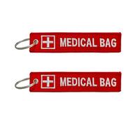 2pcs Medical Alert Bag Tags, Durable Red ID Tags for Epipen Bags, Luggage Purse Backpacks