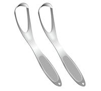 2PCs Medical Grade Tongue Scraper by Vastmed | Stainless Steel Tongue Cleaner, Metal Tongue Scraper with Travel Bag | Tongue Scrubber for Bad Breath, Boost Oral Hygiene