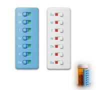 2Pcs Medication Tracker, Weekly Pill Reminder with Adhesive Curved Fit for Bottles, Travel-Friendly, Durable Reusable Medication Reminder for Home & On-The-Go