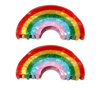 2pcs Medium 3-inch Rainbow Hair Clips 90s Fashion Hair Accessories for Girls Gradient Colors Bright Rainbow Hair Accessories Cute Colorful Hair Accessory for Women & Girls