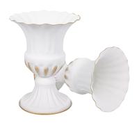 2pcs Memorial Flower Vase White Iron for Graves and Garden Use