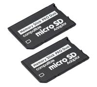 2PCS Memory Stick Pro Duo Adapter, PSP Memory Card, Micro SD to TF Convertor Memorys Stick PRO Duo MagicGate Card for Handycam, Sony Playstation Portable, Camera