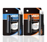 2Pcs Men's Lip Balm Set with Vitamin E - Men's Lip Moisturizer for Dry Lip Care, Effective Lip Balm for Cracked Lips, Hydrating & Repairing Lip Treatment for Daily Use (2, Mini)