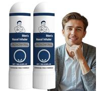2PCS Men's Natural Inhaler Stick for Blocked Nose Relief, Portable Nasal Stick with Her/bal Ingredients, Durable Nasal Inhaler Cup for Men,Refreshing Body Care,Easy and Discreet Nasal Gel for Dry Nose