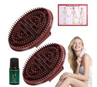 2PCS Meridian Brush Massage Brush,Meridian Pressure Brush,Relieve Muscle Fatigues Body Massage Brushes,Silicone Body Scrubber,Mass/Age Bru/sh,Silicone Bo/dy Scrubber Set,Ergonomic & Anti-Slip Handle