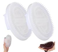 2Pcs Meridian Brush Set | Professional Body Care Massage Brushes with Flexible Bristles | Full Body Relaxation Tools for Essential Oil Massage & Acupuncture Point Therapy (White)