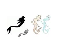 2Pcs Mermaid Cutting Die Embossing Metal Dies Cut for DIY Scrapbooking Album Decorative Paper Crafting Card Making