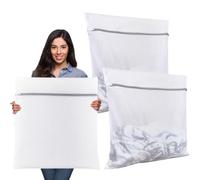 2PCS Mesh Laundry Bags with Zips, 60x80cm Mesh Laundry Bag for Washing Machine, Reusable Washing Machine Wash Bag for Sweater Coat Lingerie