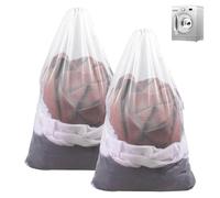 2PCS Mesh Laundry Wash Bags, 70×90cm Laundry Net Bag for Delicates, Large Washing Net Bags for Laundrys with Drawstring, Heavy DutyMachine Wash Bag for Clothes Socks Underwear Beddings