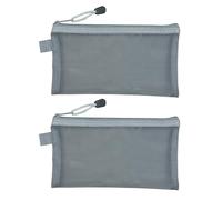 2Pcs Mesh Pencil Case,Clear Pencil Case for Exams,Zipper Pouch Bags Plastic File Bag Exam Large Zip Pouches Storage Pencilcase Multi-Purpose Transparent for School Stationery Travel Cosmetic Folder