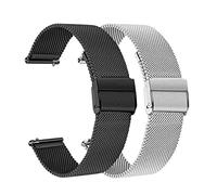 2PCS Mesh & Soild Stainless Steel Watchband 20mm Compatible With Watch 42mm/Active 40mm/Gear S2 Classic/Gear Sport Band Strap