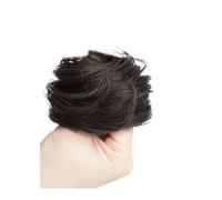 2PCS Messy Hair Bun Hair Pieces Synthetic Updo Fake Scrunchies Ponytail Extension for Women Elegant or Chic Look(Brown black)