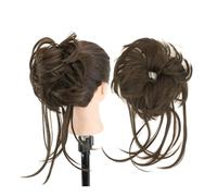 2PCS Messy Hair Bun Piece Updo Long Scrunchies Wrap Ponytail Extension Wavy Hairpieces Chignon Headband Elegant or Chic Look(Medium Brown)