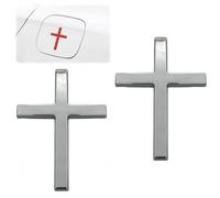 2Pcs Met/al Cross Emblem Sticker,3D Cross Met/al Car Emblem Diy Cross Sticker,Cross Badge Stickers,Car Cross Sticker,Badge Decorative Decals,Self Adhesive Auto Decal,Vehicle Stickers (Silvery)