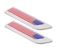 2pcs Metal American Flag Car Side Body Decal for Suv Exterior Styling | Self Adhesive Badge, 3d Metallic Finish, for Toolbox Placement and Automotive Enthusiasts