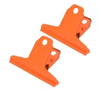 2pcs Metal Art Clip 3 Inch Hinge Clamp for Journal Paper Office | Iron Build, Contemporary Orange Finish, Keeps Paperwork Neat, Reliable Strength for Kitchen and Office Use