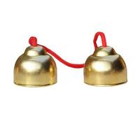 2Pcs Metal Bells Crisp Sound Safe Rounded Corner Light Portable Multi Purpose Ringing Bells for School Office Family (Large Size(with Red String))