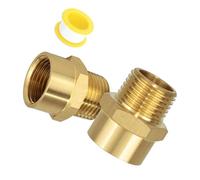 2PCS Metal Brass G1/2 Female to 1/2Inch Male Thread Pipe Fitting Adapter for Plumbing and Irrigation Systems Pipe Thread Converter