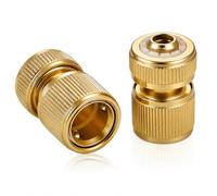 2PCS Metal Brass Hose Connector Hose End Quick Connect Fitting, 1/2 Inch Garden Hose Pipes, Quick Connect Hose Fittings and Mixer Tap Hose Connector Leak-Free for Outdoor Watering Car Washing