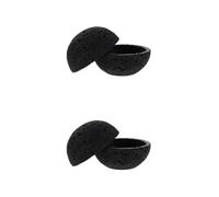 2pcs Metal Cement Footed Serving Bowl with Ventilated round Design | Obsidian Look, Sea Urchin Shape, Chilled Presentation for Shrimp Cocktail, Sugar, Buffet Stations