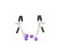 2Pcs Metal Chains Nipple Clamps with Bell Sex Toys Nipples Clips for Couples Flirt Slaves Game BDSM Bondage Exotic Toys Purple One Size