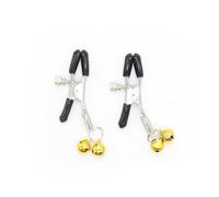 2Pcs Metal Chains Nipple Clamps with Bell Sex Toys Nipples Clips for Couples Flirt Slaves Game BDSM Bondage Exotic Toys Yellow One Size