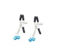 2Pcs Metal Chains Nipple Clamps with Bell Sex Toys Nipples Clips for Couples Flirt Slaves Game BDSM Bondage Exotic Toys Blue One Size