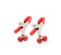 2Pcs Metal Chains Nipple Clamps with Bell Sex Toys Nipples Clips for Couples Flirt Slaves Game BDSM Bondage Exotic Toys Red One Size