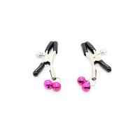 2Pcs Metal Chains Nipple Clamps with Bell Sex Toys Nipples Clips for Couples Flirt Slaves Game BDSM Bondage Exotic Toys Dark Purple One Size