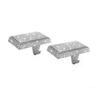 2Pcs Metal Christmas Stocking Holders Featuring Weighted Base and Hook Design for Mantel Use to Support Stockings during Festive Seasons (silver)