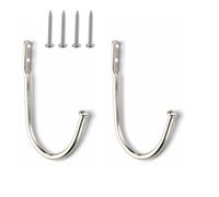 2Pcs Metal Curtain Holdbacks,Duty Drapery Tiebacks Wall Mounted, Modern Anti-Rust Hook Holder for Window Curtains, L-Shaped Design for Living Room, Bedroom,Hanging Items(Argent)