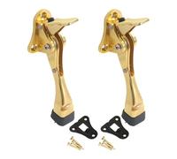 2Pcs Metal Door Stop Adjustable Kick Down Doorstop Wall Protector Door Holder with Nonslip Rubber Tip Kickdown Stop