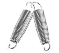 2pcs Metal Drum Foot Pedal Spring for Bass Pedals Adjustable Tension | Silver Coil Part, Stable Stage Use, Hook Tensioner and Rings, for Maintenance and Educators