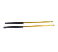 2PCS Metal Drumstick Anti Slip Aluminium Alloy Drum Sticks for Electronic Drums, Lightweight Ergonomic Percussion Instrument Accessories with Non Slip Grip for Practice and Live Pe (W121 Gold)