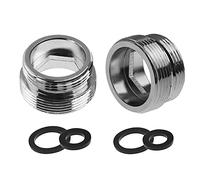 2pcs Metal Faucet Adaptor, 22mm Male Thread to 18mm Male Thread Brass Tap Aerator Connector for Bathroom Kitchen Water Purifier