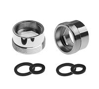 2pcs Metal Faucet Adaptor, HATOOLHA® Tap Aerator Connector Brass Thread Solid Metal Kitchen Tap Connector (F19 to M22)