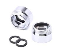 2pcs Metal Faucet Adaptor, TOOLSTAR Tap Aerator Connector Brass Thread Solid Metal Kitchen Tap Connector (18mm Female - 22mm Male)