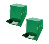 2Pcs Metal Feeder for Cage Mesh Design Food Dispenser for Small Animals Chickens Guinea Pigs Squirrels 4.72x6.69x7.09inch