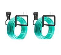 2PCS Metal Garden Hose Holder Wall Mounted Heavy Duty Hose Pipe Hanger Sturdy Garage Hose Hook Solid Hosepipe Holder Hose Storage Bracket Hose Stand with Fittings for Water Hose Extension Cords19x12cm