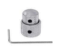 2PCs Metal Guitar Control Knobs For Electric Bass & Guitar Vol/Tone Adjustment Replacement Parts Double Layer Metal Volumes Knobs