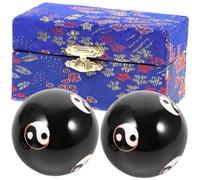 2pcs Metal Hand Massage Balls Round Portable Exercise Pair | Polished Textured Design for Palms and Fingers, Easy Carrying during Commute Breaks, Suitable Home Decoration Random Color