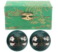 2pcs Metal Hand Rolling Balls Pair for Massage and Finger Flexibility | Meditation Balls, Green Polished Finish, Textured round Design, Palms Hands Office Relaxation Random Style