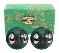 2pcs Metal Handball Pair with Chimes for Hand Exercise and Massage | Green Polished round Design, Textured Finish, for Palms and Fingers, Therapy Support and Flexibility Random Style
