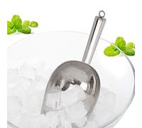 2PCS Metal Ice Scoop for Freezer, Stainless Steel Ice Scoop Food Scoop Coffee Beans Spoons Candy Spoons Animal Dog Food Scoop Beach Shovel for Bar and Kitchen Party(12oz)