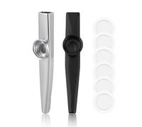 2Pcs Metal Kazoo with 6 Membranes for Kids Gift Instrumental Accompaniment ( The secret to playing the kazoo: Imagine you are whispering to the kazoo, rather than blowing into it)
