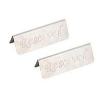 2Pcs Metal L Steel Reserved Sign Double Sided Reserved Table Signs for Restaurants Bar C Tea Room Hotel 2Pcs Metal L Steel