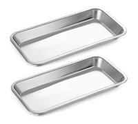 2PCS Metal laboratory supplies trays, stainless steel trays, dental clinical trays, Metal Tray Surgical Sterilization