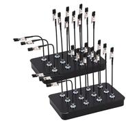 2pcs Metal Model Painting Stand Base Holder, Modeling Tools for Airbrush Miniature Models Coloring & Hobby Model Paint with 24pcs Bendable Magnetic Alligator Clip Sticks Accessories (Black)