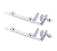 2pcs Metal Painted Fixing Bracket for Pegboard Desktop Workbench Home | Iron Build, White Finish, High Hardness, Repositionable Mount, Quick Setup, Protects Desktop, for DIY and Office Use