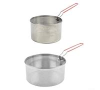 2pcs Metal Pasta Cooker Basket with Removable Handle - Stainless Steel Strainer for Vegetables Eggs Buns - Multi Purpose Boiler Insert for Italian Asian Dishes - 20cm Diameter Silver